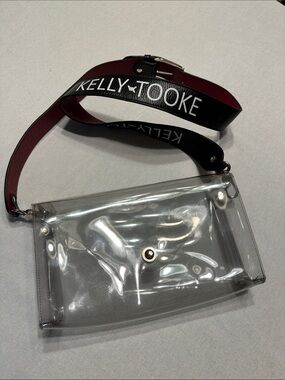 Kelly Tooke Transparent PVC Crossbody with Black and Red Branded Strap